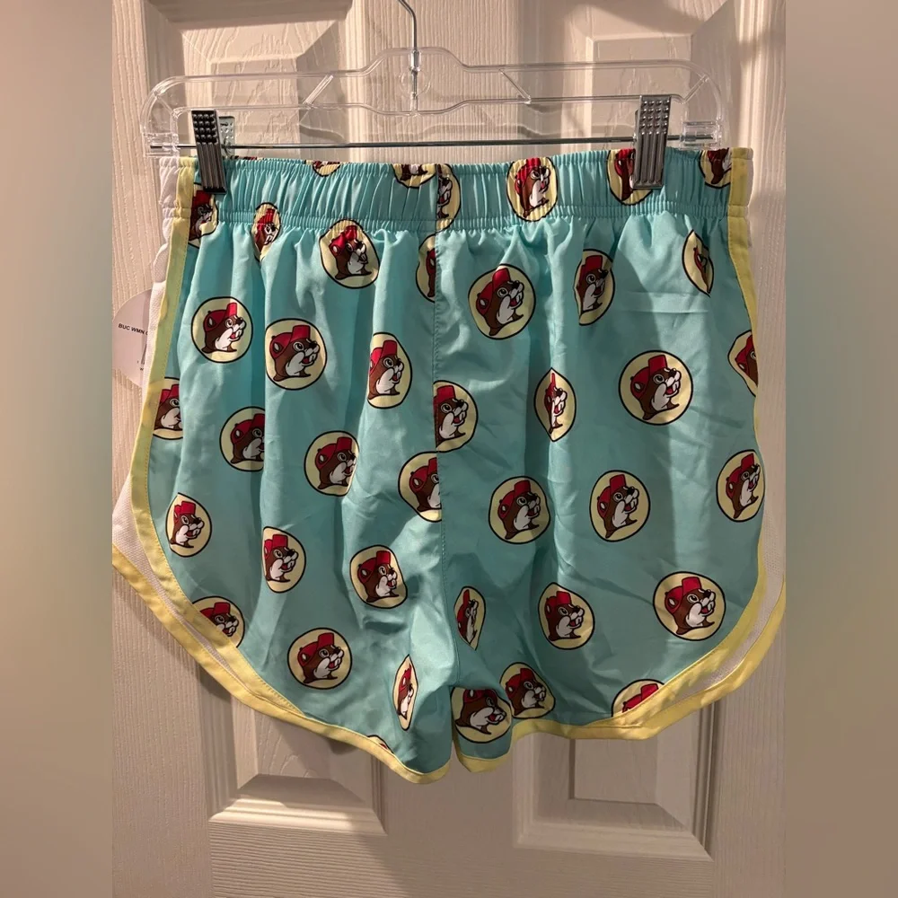 Women's Cartoon Print Athletic Shorts - Aqua - Picture 4 of 4